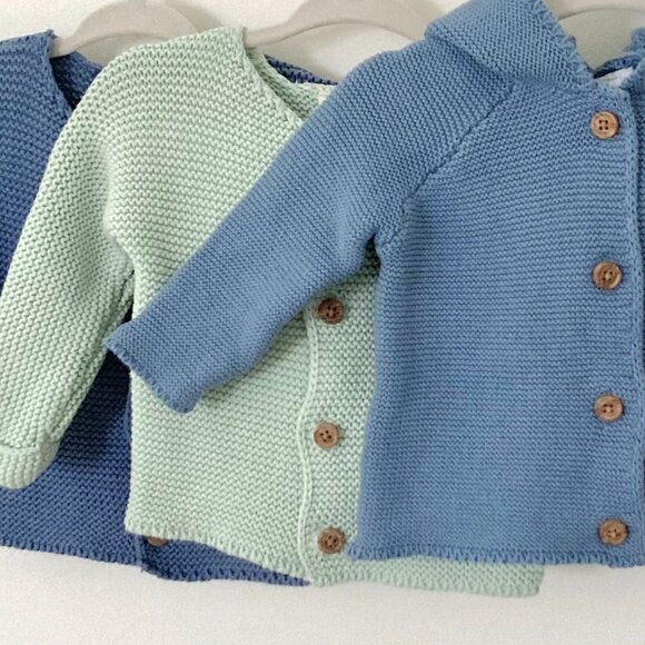 Baby Sweater Bundle 0-3M - Blue & Green - Picture 2 of 11
